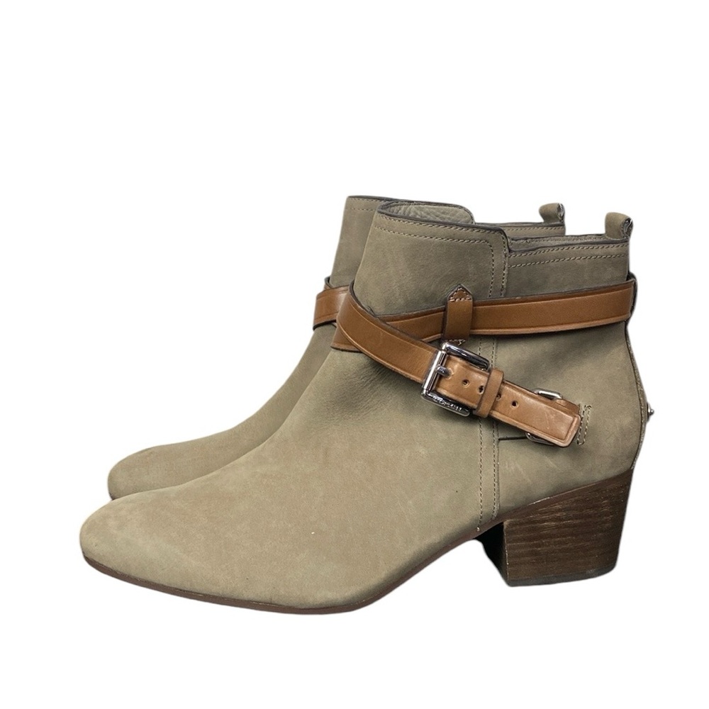 Tan Ankle Boots with Buckle Detail